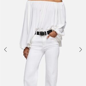 7 For All Mankind White Wide Leg Jeans
